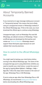 Whatsapp banned