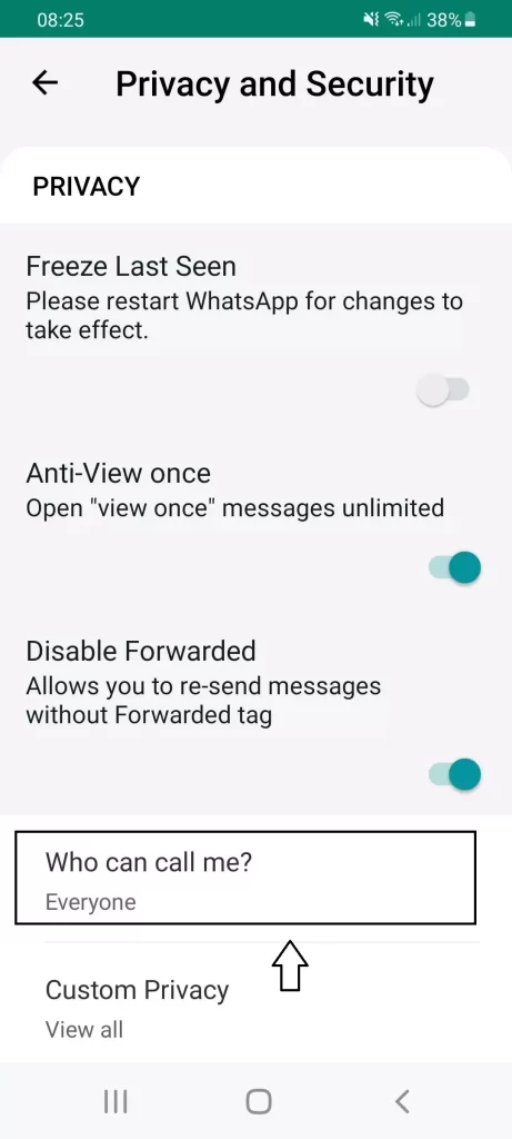 Fm whatsapp advance privacy
