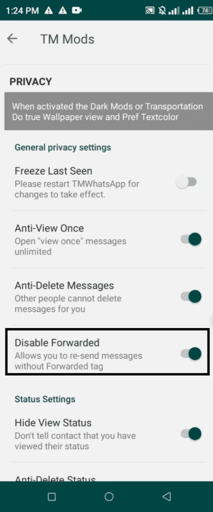 TM Whatsapp Awesome Message Forwarding Options