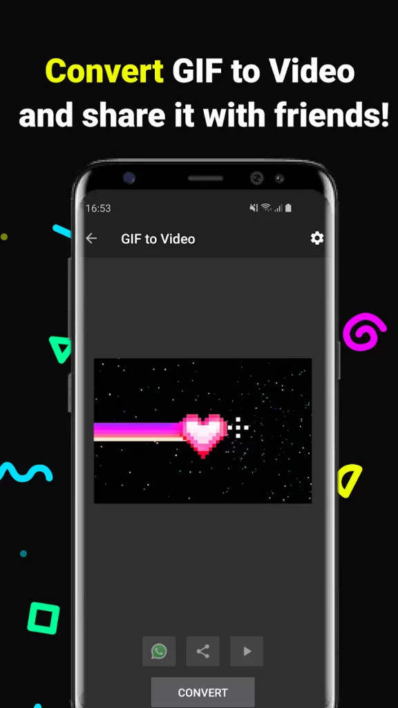 Convert Gif To Video and share it with Friends 