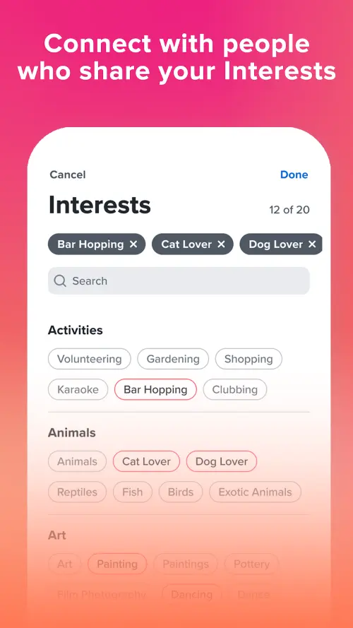 Share Your Interest in tinder 