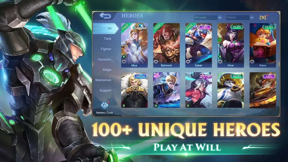 Unique Heroes in the Mobile Legends 