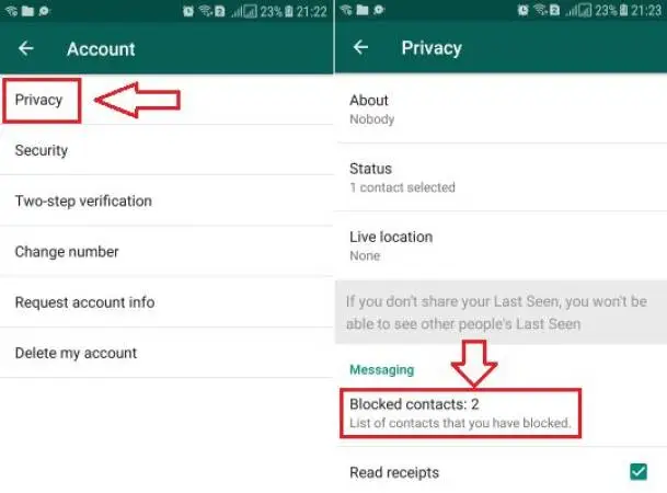 unblock a contact on fm whatsapp 